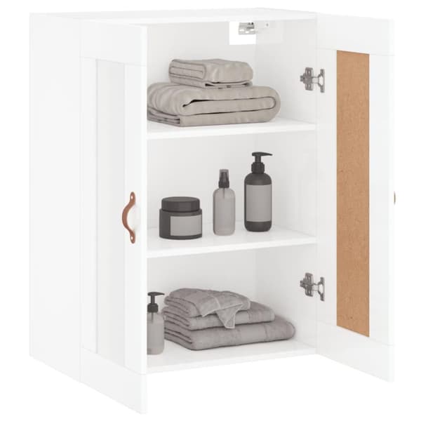 vidaXL Väggskåp vit högglans 69,5x34x90 cm konstruerat trä