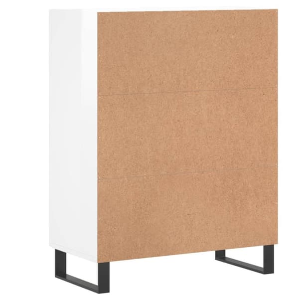 vidaXL Skänk vit högglans 69,5x34x90 cm konstruerat trä