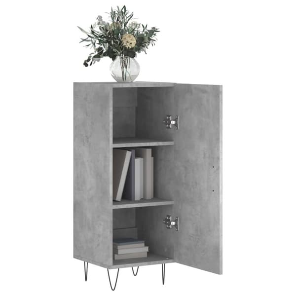 vidaXL Skjenk betonggrå 34,5x34x90 cm konstruert tre