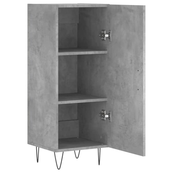 vidaXL Skjenk betonggrå 34,5x34x90 cm konstruert tre