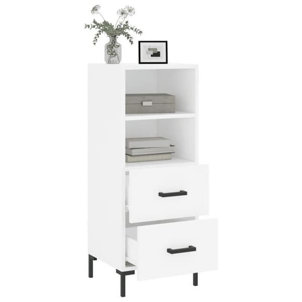 vidaXL Skjenk hvit 34,5x34x90 cm konstruert tre