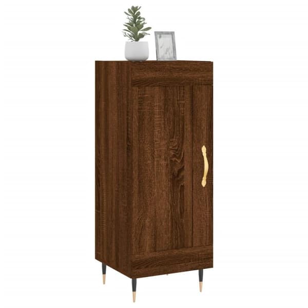 vidaXL skænk 34,5x34x90 cm konstrueret træ brun egetræsfarve