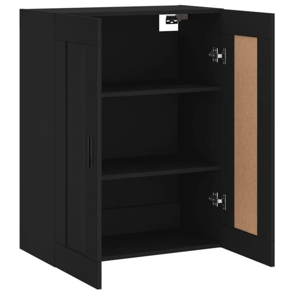 vidaXL Veggmontert skap svart 69,5x34x90 cm konstruert tre