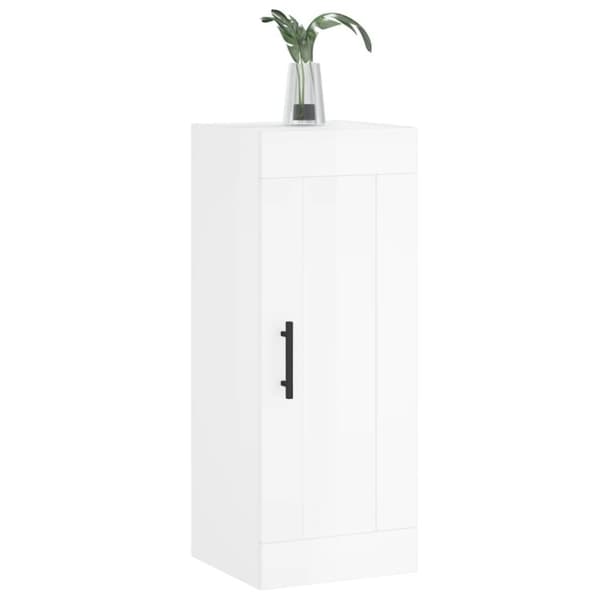 vidaXL vægskab 34,5x34x90 cm konstrueret træ hvid højglans