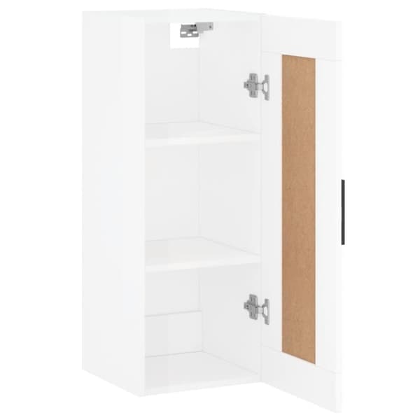 vidaXL vægskab 34,5x34x90 cm konstrueret træ hvid højglans