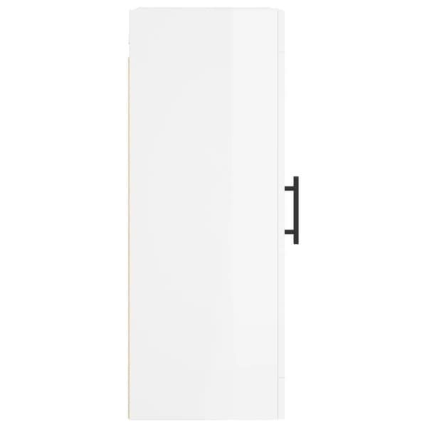 vidaXL vægskab 34,5x34x90 cm konstrueret træ hvid højglans
