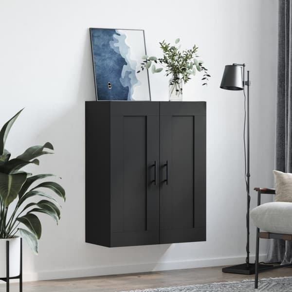 vidaXL vægskab 69,5x34x90 cm konstrueret træ sort