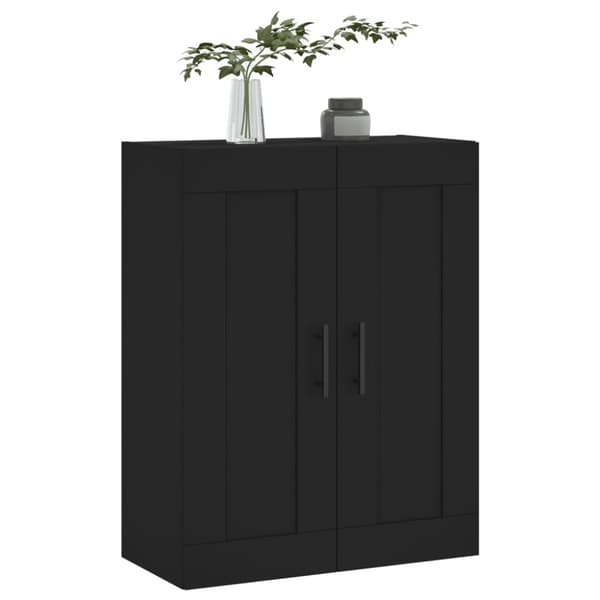 vidaXL vægskab 69,5x34x90 cm konstrueret træ sort