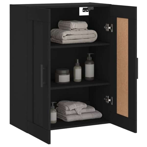 vidaXL vægskab 69,5x34x90 cm konstrueret træ sort