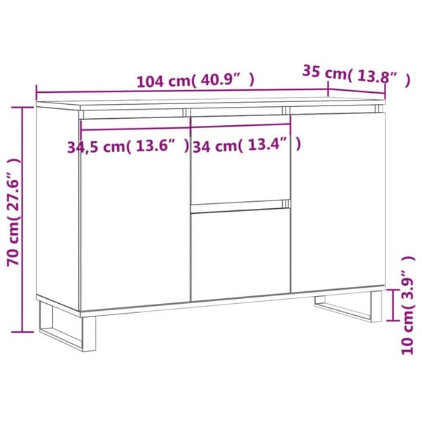 vidaXL Senkki savutammi 104x35x70 cm tekninen puu