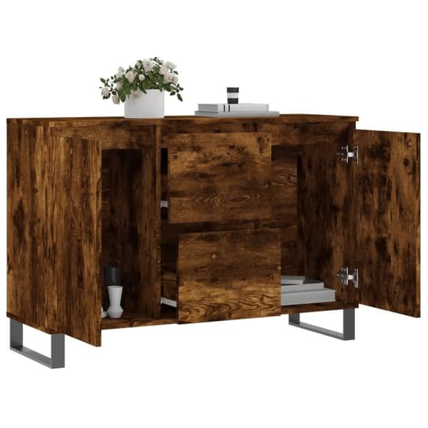 vidaXL Skjenk røkt eik 104x35x70 cm konstruert tre