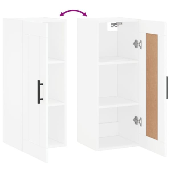 vidaXL vægskab 34,5x34x90 cm konstrueret træ hvid
