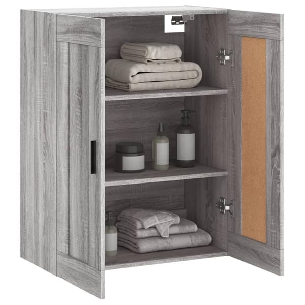 vidaXL Veggskap grå sonoma 69,5x34x90 cm konstruert tre