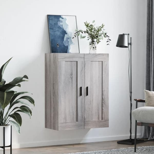 vidaXL Veggskap grå sonoma 69,5x34x90 cm konstruert tre
