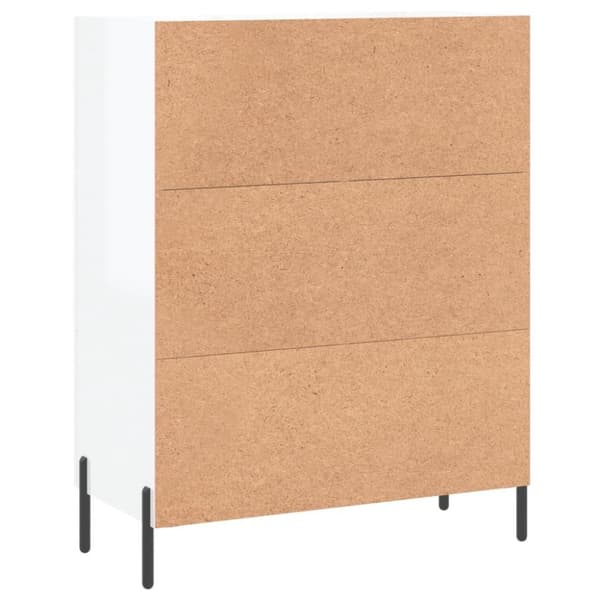 vidaXL Skjenk høyglans hvit 69,5x34x90 cm konstruert tre