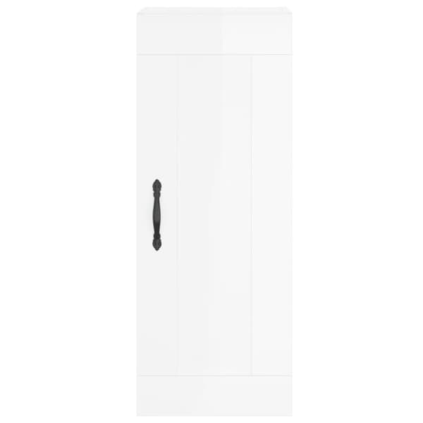vidaXL vægskab 34,5x34x90 cm konstrueret træ hvid højglans