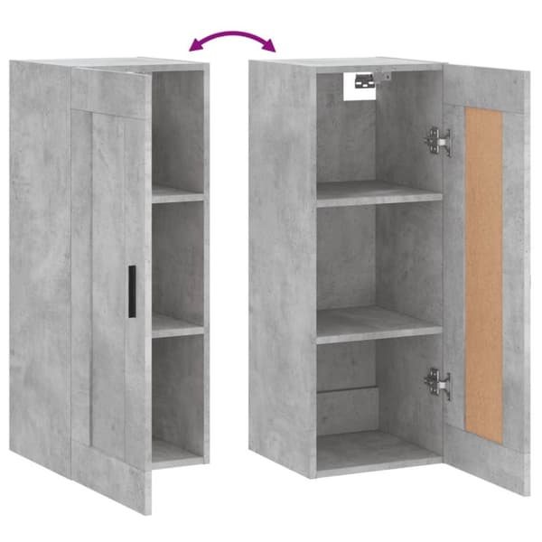 vidaXL vægskab 34,5x34x90 cm konstrueret træ betongrå
