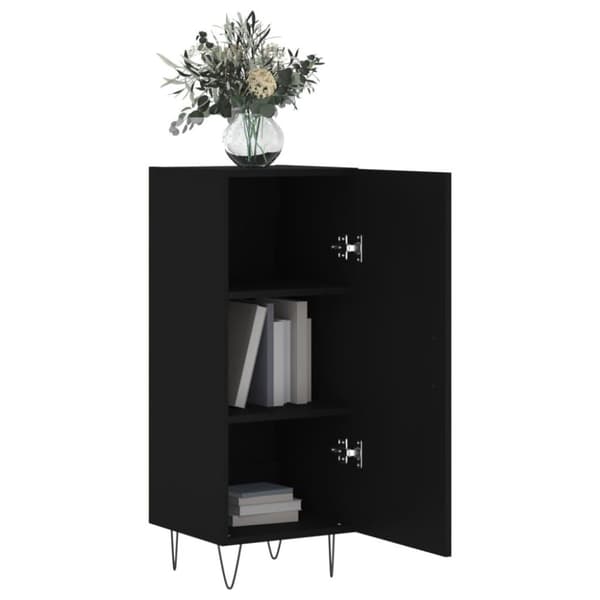 vidaXL skænk 34,5x34x90 cm konstrueret træ sort