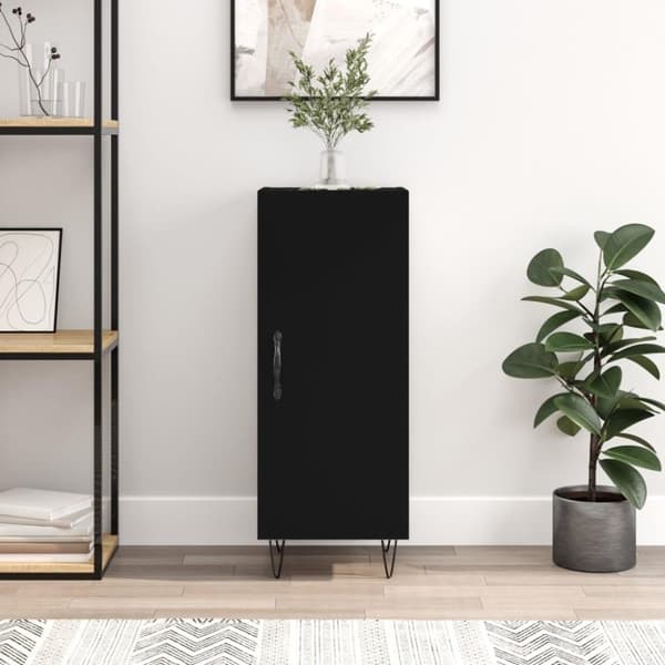 vidaXL skænk 34,5x34x90 cm konstrueret træ sort