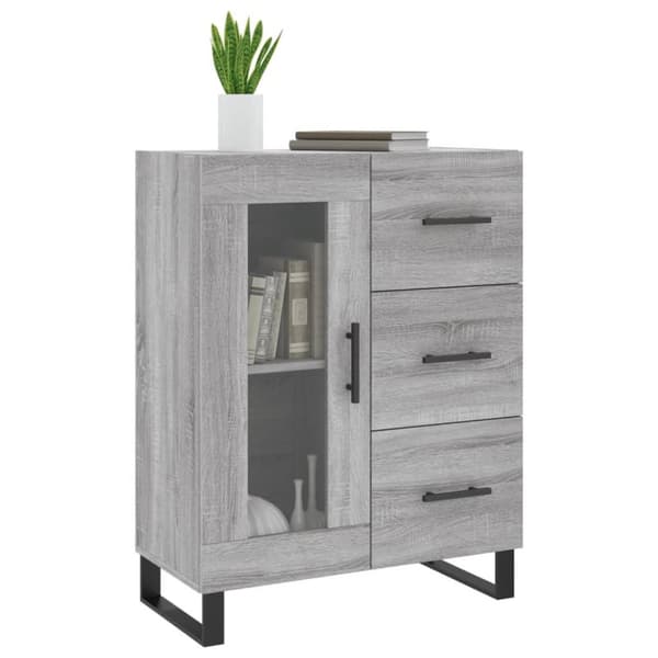 vidaXL skænk 69,5x34x90 cm konstrueret træ grå sonoma-eg