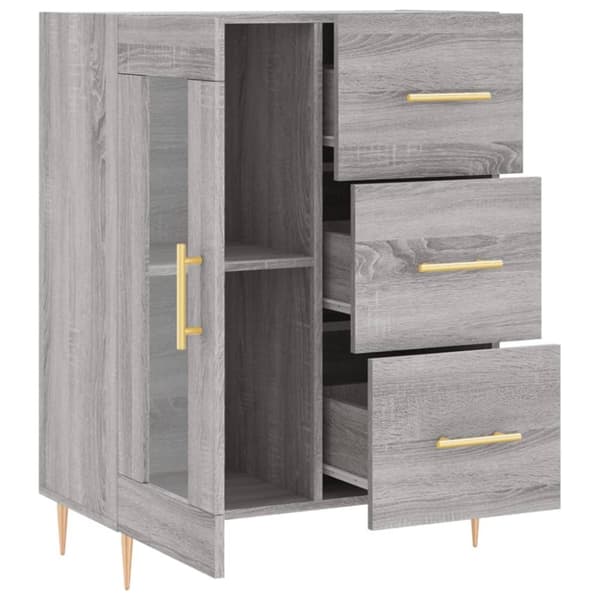 vidaXL Senkki harmaa Sonoma 69,5x34x90 cm tekninen puu