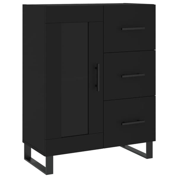 vidaXL skænk 69,5x34x90 cm konstrueret træ sort