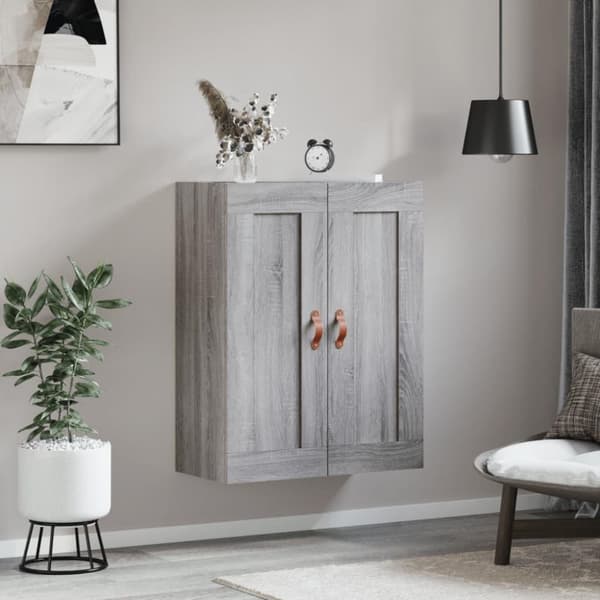 vidaXL vægskab 69,5x34x90 cm konstrueret træ grå sonoma-eg