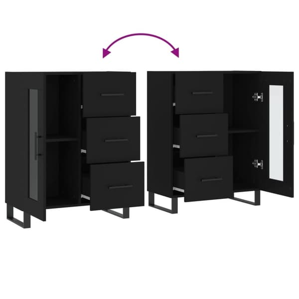 vidaXL Skjenk svart 69,5x34x90 cm konstruert tre