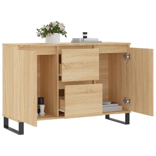 vidaXL Skjenk sonoma eik 104x35x70 cm konstruert tre