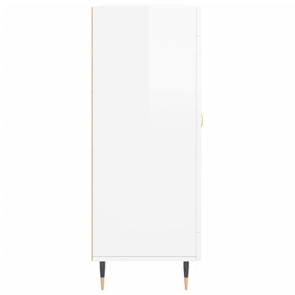 vidaXL skænk 69,5x34x90 cm konstrueret træ hvid højglans