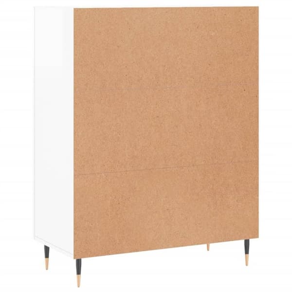 vidaXL skænk 69,5x34x90 cm konstrueret træ hvid højglans