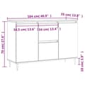 Pikkukuva 10 / 11: vidaXL Senkki savutammi 104x35x70 cm tekninen puu