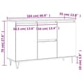 Pikkukuva 10 / 11: vidaXL Senkki betoninharmaa 104x35x70 cm tekninen puu