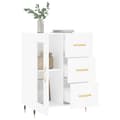 Miniatyrbilde 3 av 11: vidaXL Skjenk hvit 69,5x34x90 cm konstruert tre