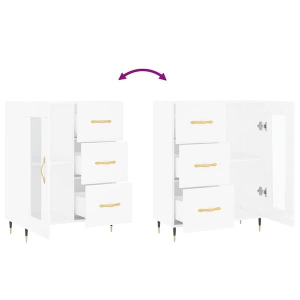 vidaXL Skjenk hvit 69,5x34x90 cm konstruert tre