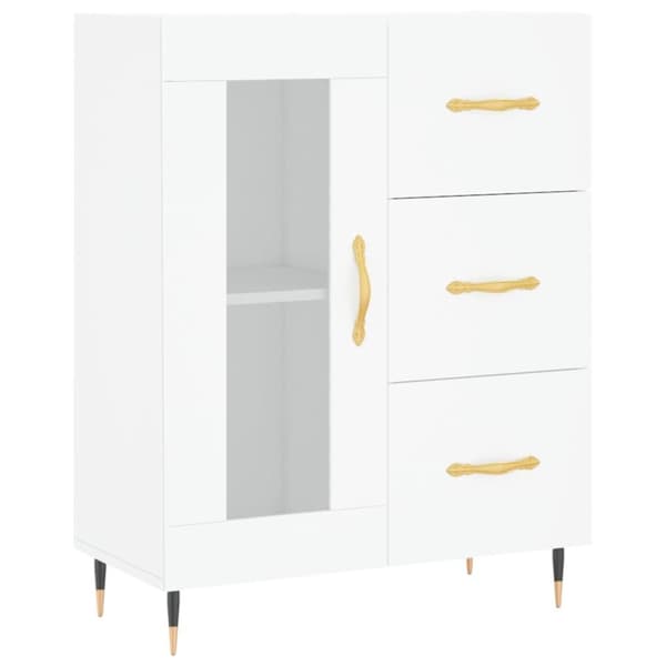 vidaXL Skjenk hvit 69,5x34x90 cm konstruert tre