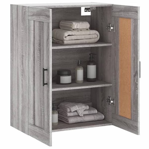 vidaXL Veggskap grå sonoma 69,5x34x90 cm konstruert tre