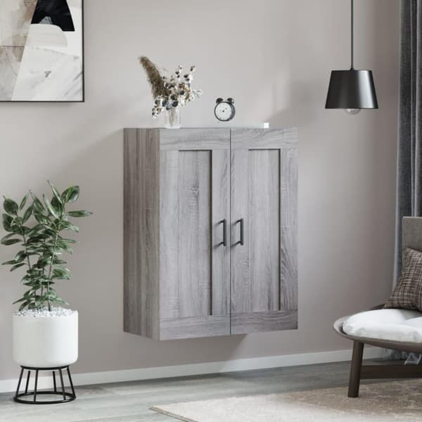 vidaXL Veggskap grå sonoma 69,5x34x90 cm konstruert tre