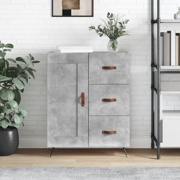 vidaXL skænk 69,5x34x90 cm konstrueret træ betongrå