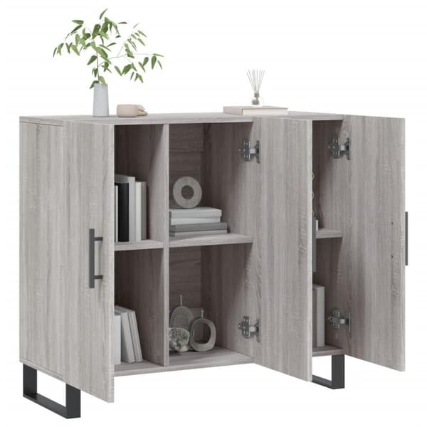 vidaXL Skänk grå sonoma 90x34x80 cm konstruerat trä