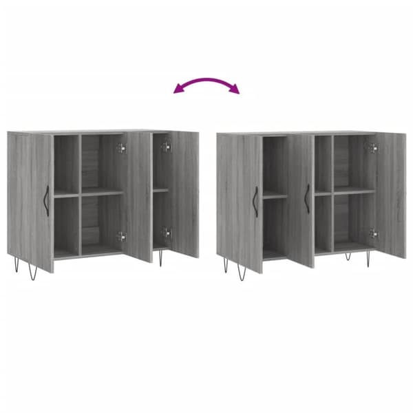 vidaXL Senkki harmaa Sonoma 90x34x80 cm tekninen puu