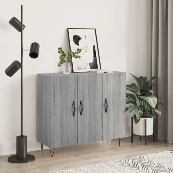 vidaXL Senkki harmaa Sonoma 90x34x80 cm tekninen puu