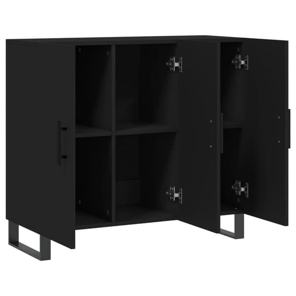 vidaXL Senkki musta 90x34x80 cm tekninen puu
