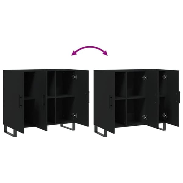 vidaXL Senkki musta 90x34x80 cm tekninen puu