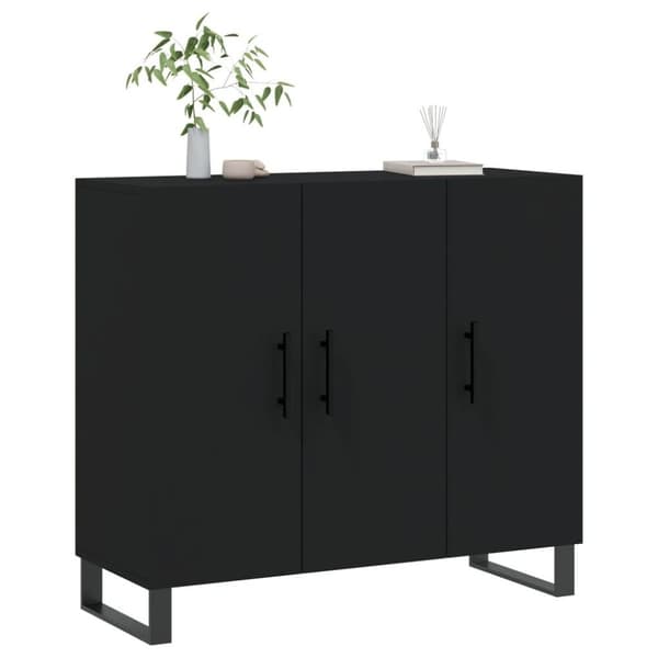 vidaXL Senkki musta 90x34x80 cm tekninen puu