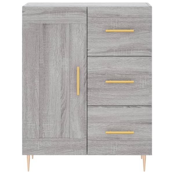 vidaXL skænk 69,5x34x90 cm konstrueret træ grå sonoma-eg