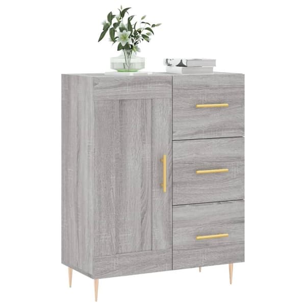 vidaXL skænk 69,5x34x90 cm konstrueret træ grå sonoma-eg