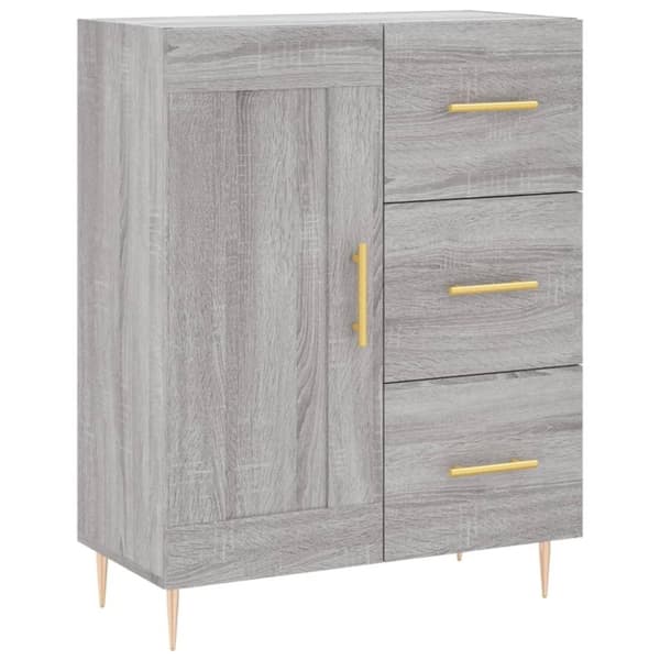 vidaXL skænk 69,5x34x90 cm konstrueret træ grå sonoma-eg
