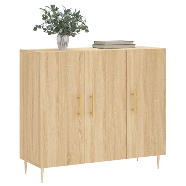 vidaXL Senkki Sonoma-tammi 90x34x80 cm tekninen puu
