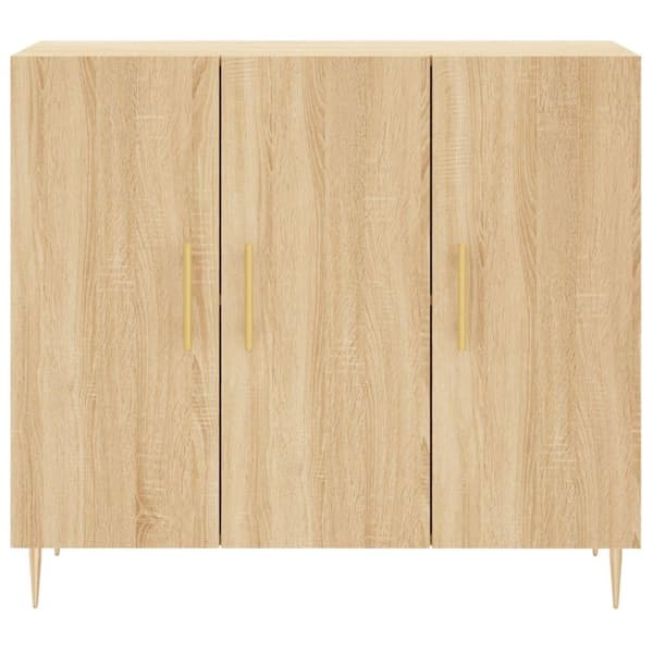 vidaXL Skjenk sonoma eik 90x34x80 cm konstruert tre